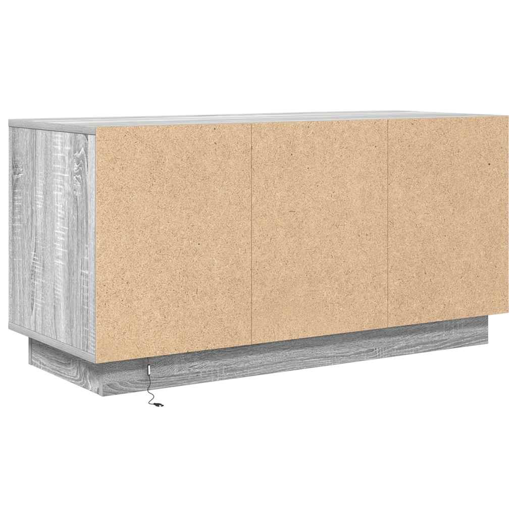 Televizoriaus spintelė su LED, pilka ąžuolo, 100x41x50 cm