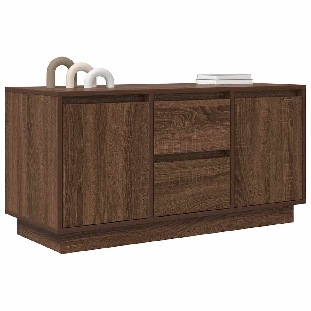 TV cabinet with LED, brown oak, 100x41x50 cm