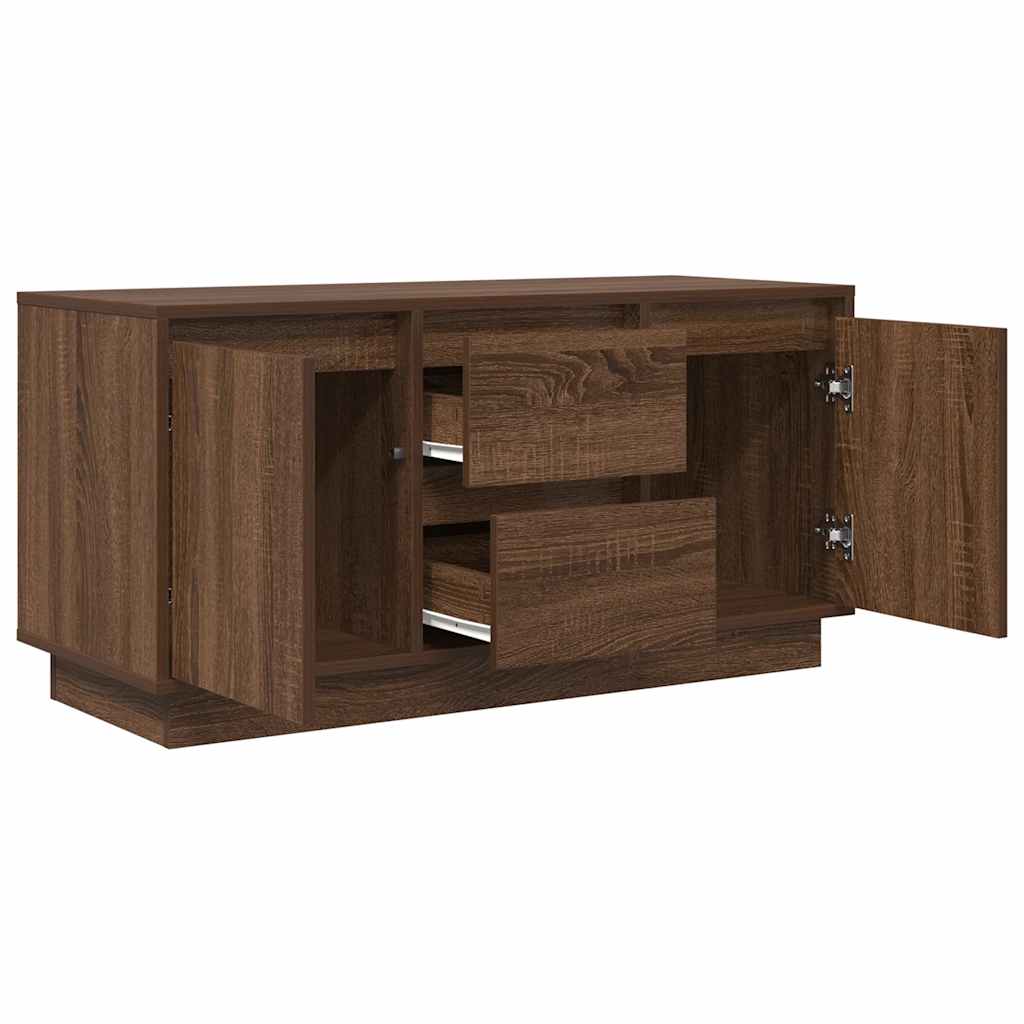 TV cabinet with LED, brown oak, 100x41x50 cm