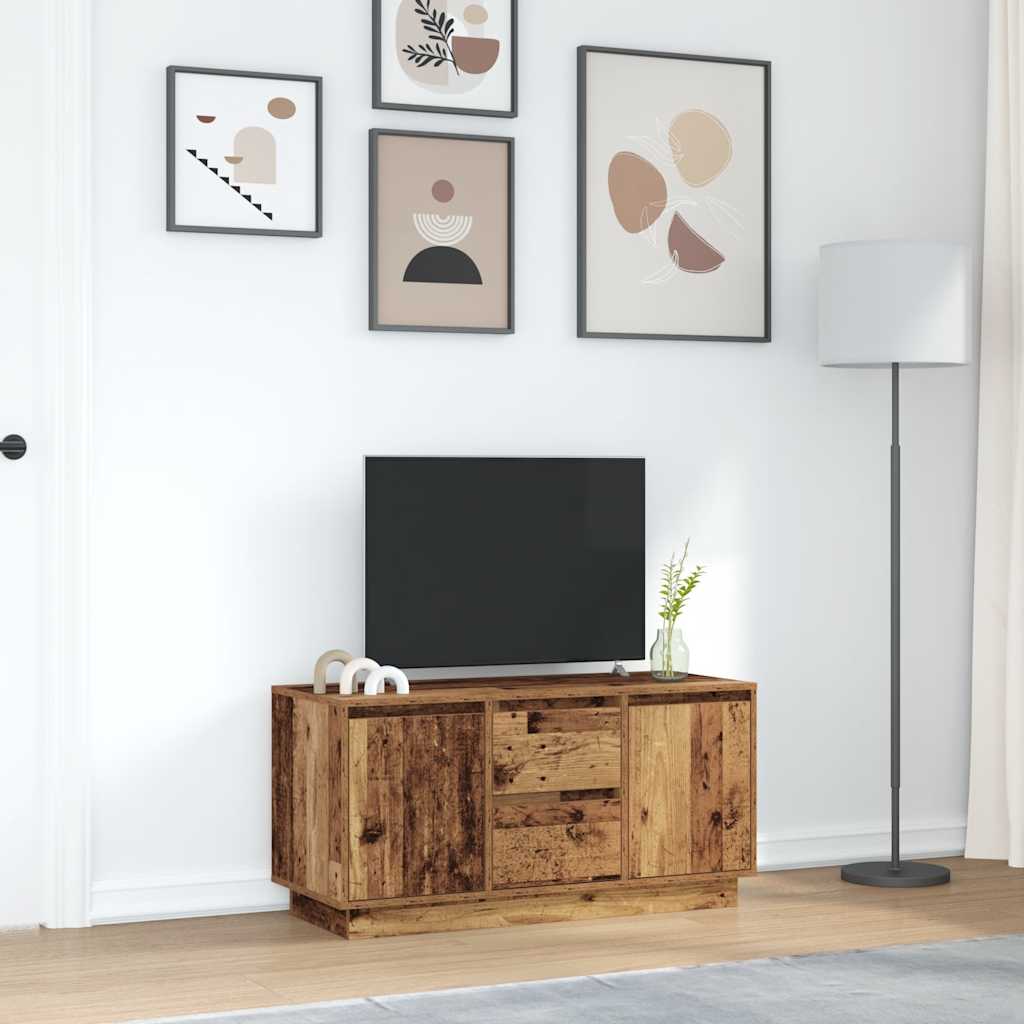 TV skapītis ar LED apgaismojumu, koka, 100x41x50 cm