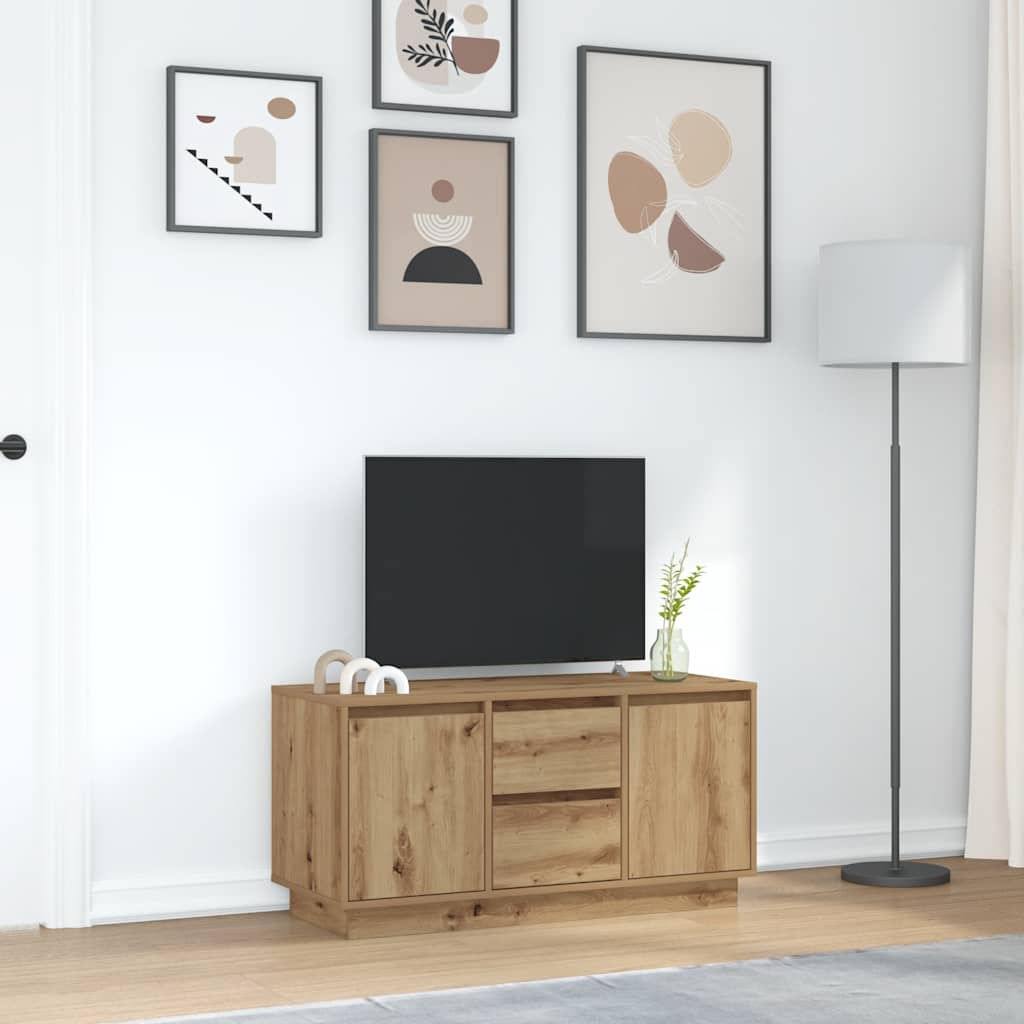 TV cabinet with LED, artisan, 100x41x50 cm