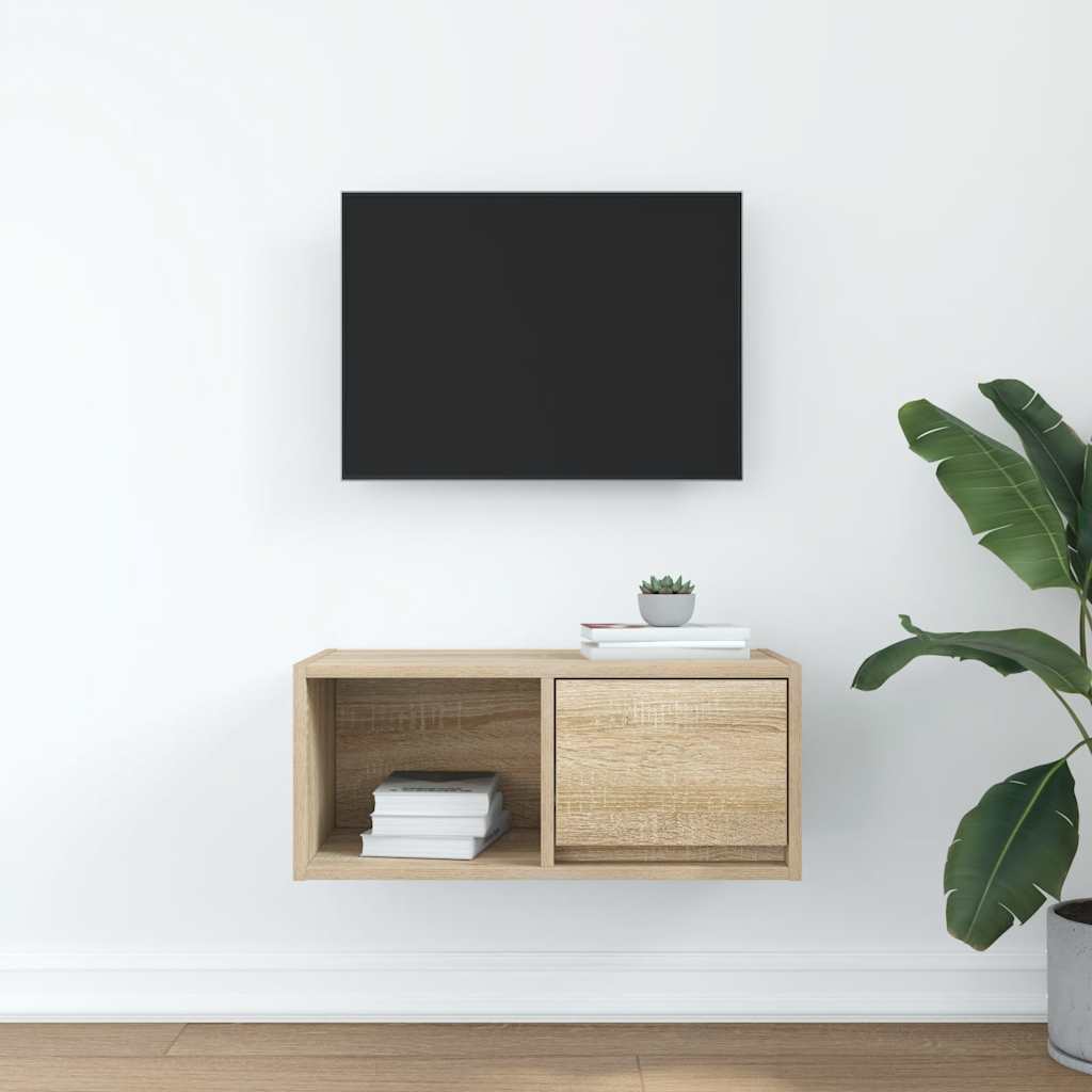 TV cabinet, oak, 60x31x25.5 cm, engineered wood