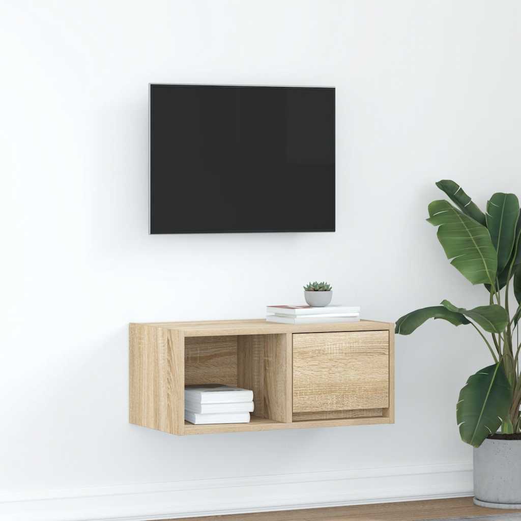 TV cabinet, oak, 60x31x25.5 cm, engineered wood