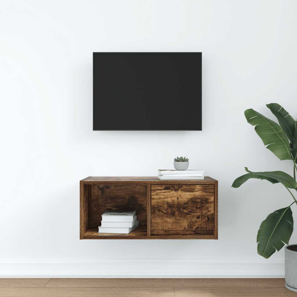 TV skapītis, dūmu ozols, 60x31x25,5 cm, koks