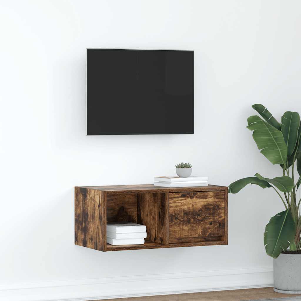 TV skapītis, dūmu ozols, 60x31x25,5 cm, koks