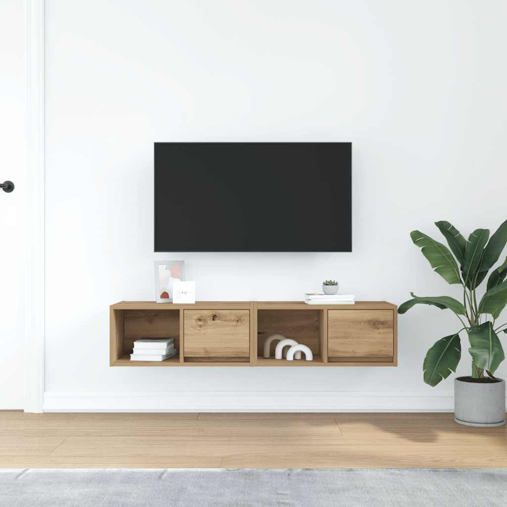 TV cabinets, 2 pcs., artisan, 60x31x25.5cm, wood