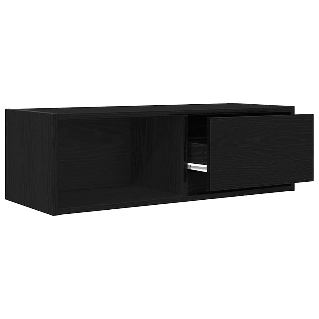 TV skapītis, melns ozols, 80x31x25,5 cm, koks