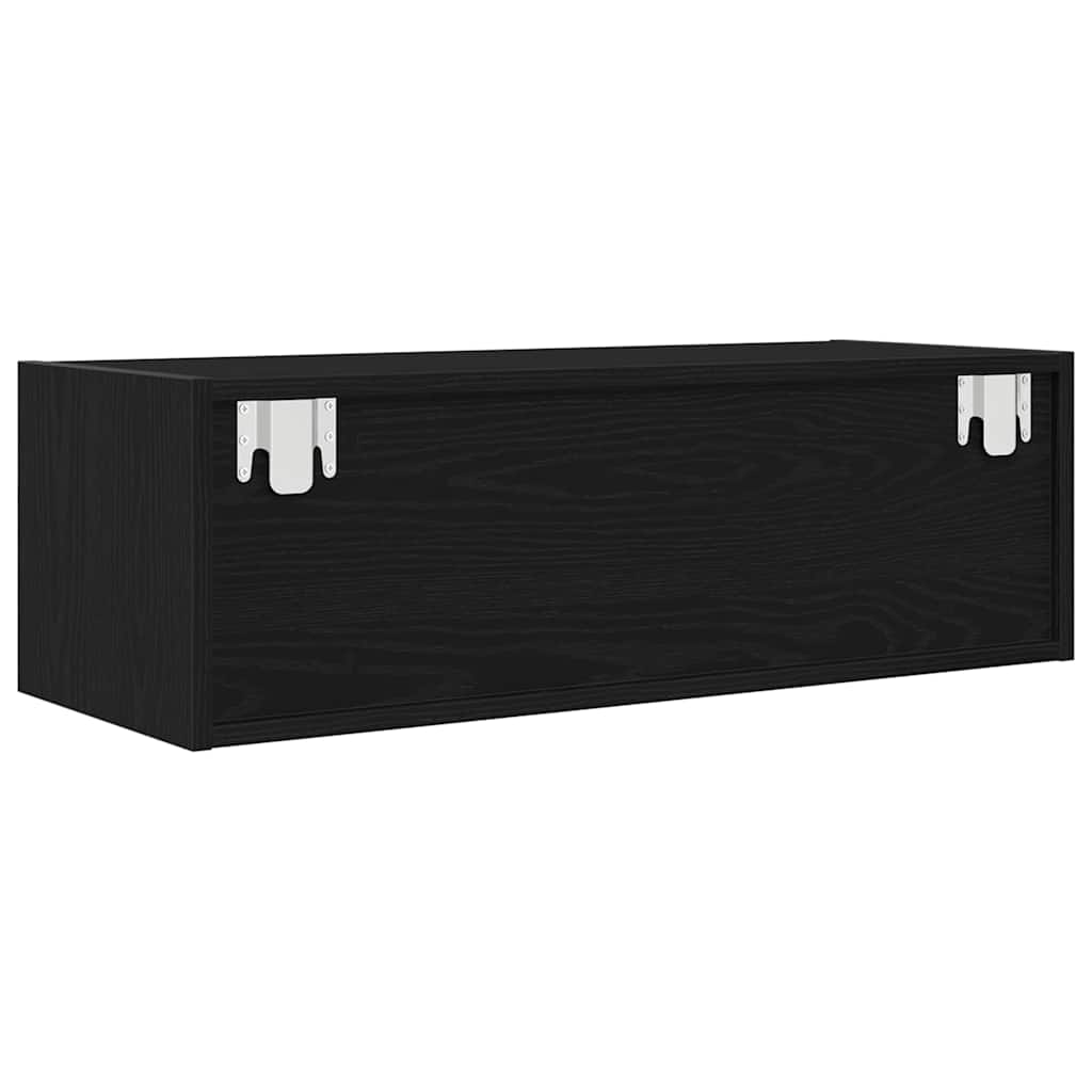 TV skapītis, melns ozols, 80x31x25,5 cm, koks