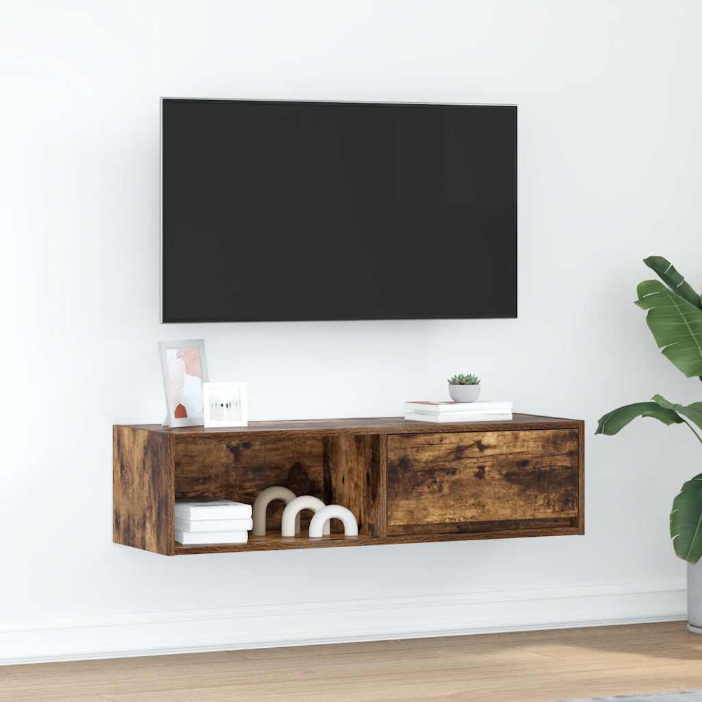 TV skapītis, dūmu ozola, 100x31x25,5 cm, koks