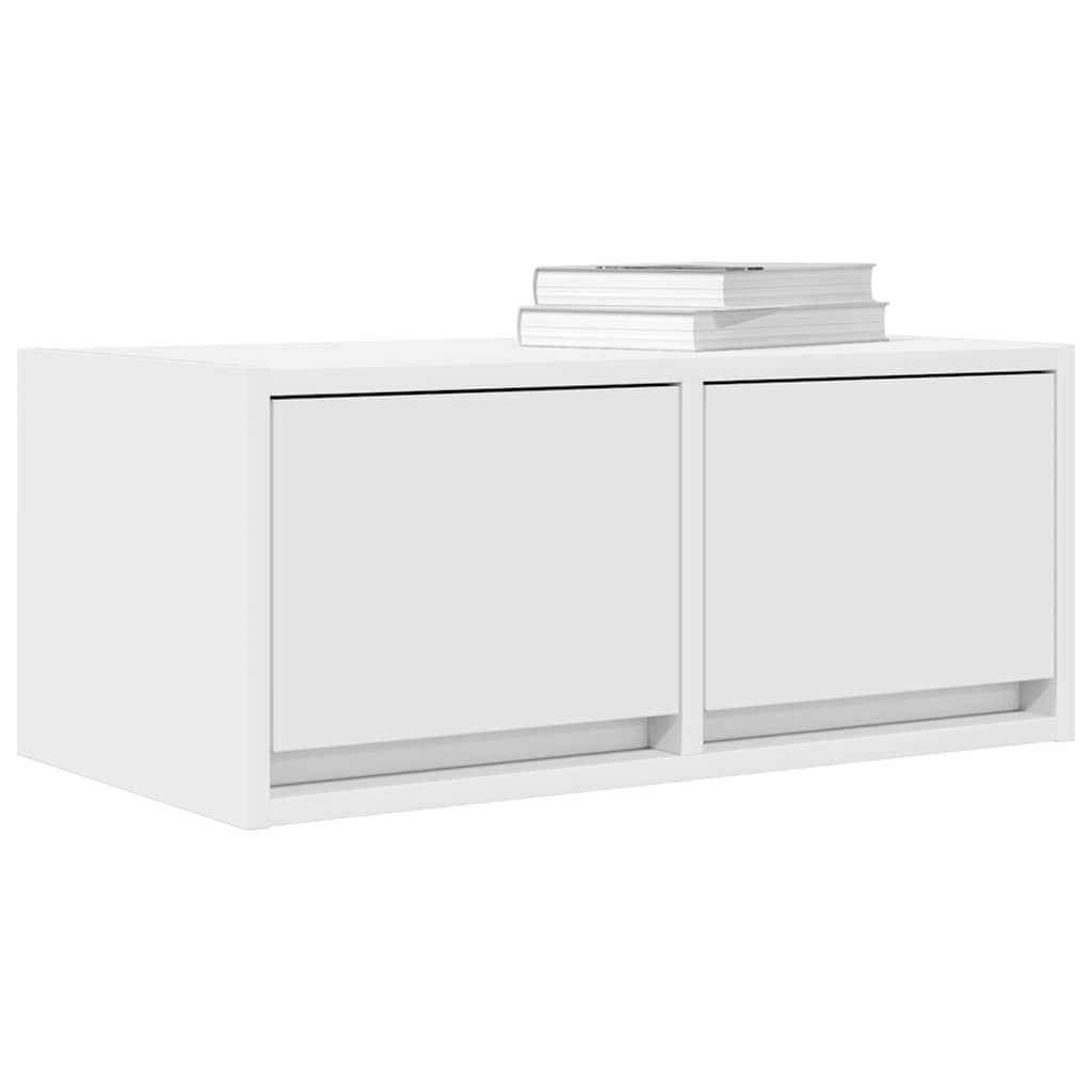 Televizoriaus spintelės, 2vnt., baltos, 60x31x25,5 cm, mediena