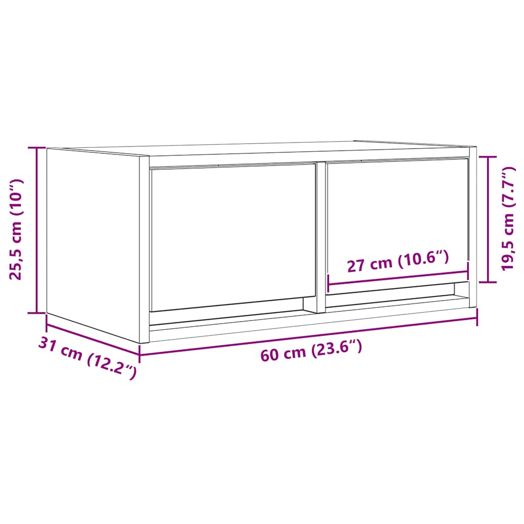 Televizoriaus spintelės, 2vnt., 60x31x25,5 cm, mediena