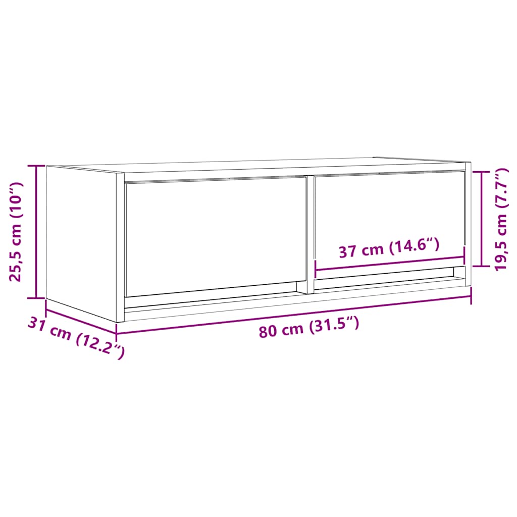 Televizoriaus spintelės, 2vnt., 80x31x25,5 cm, mediena