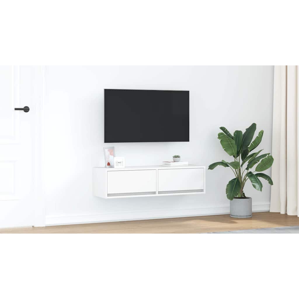 TV skapītis ar atvilktnēm Balts 100 x 31 x 25.5 cm
