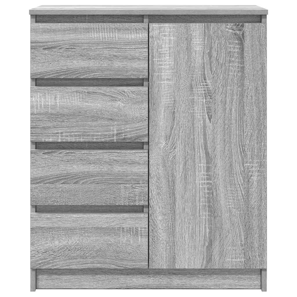 Side cabinet with drawers, gray oak, 71x35x84 cm wood