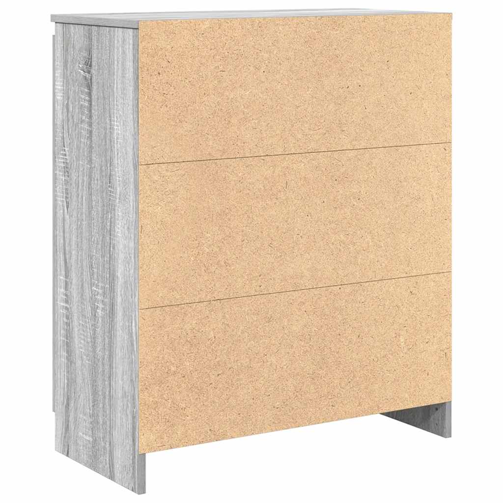 Side cabinet with drawers, gray oak, 71x35x84 cm wood