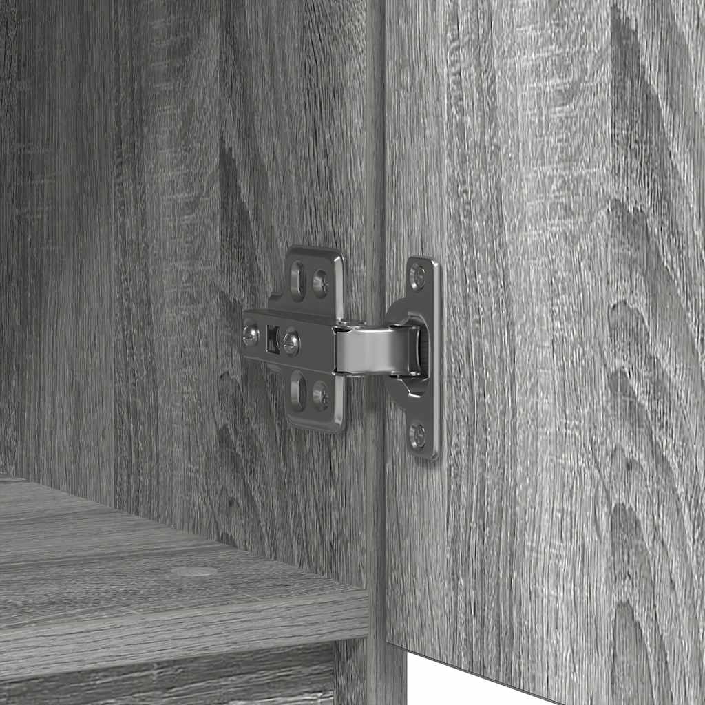 Side cabinet with drawers, gray oak, 71x35x84 cm wood