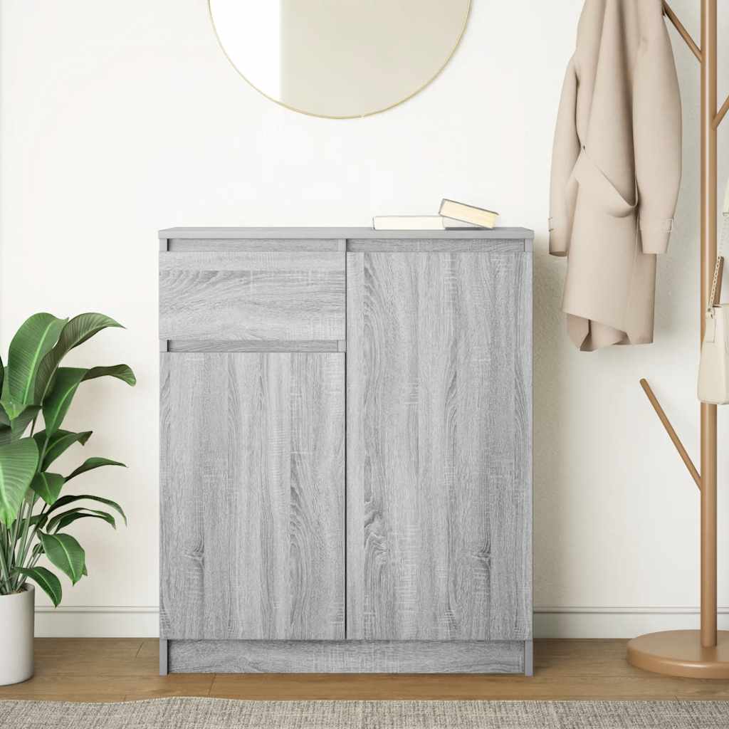 Sideboard with drawer, grey oak, 71x35x84 cm wood