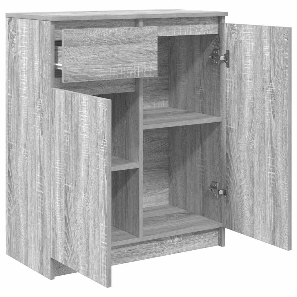Sideboard with drawer, grey oak, 71x35x84 cm wood
