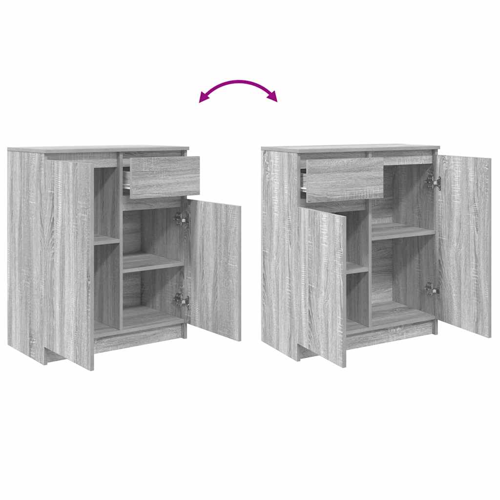 Sideboard with drawer, grey oak, 71x35x84 cm wood
