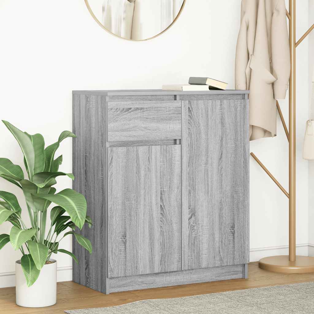 Sideboard with drawer, grey oak, 71x35x84 cm wood