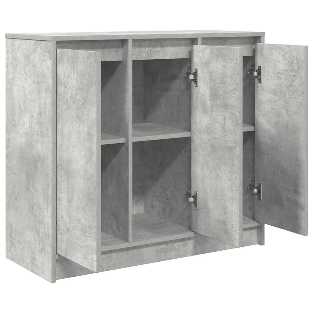 Sānu skapītis, betona pelēks, 85x34x76 cm, apstrādāta koksne