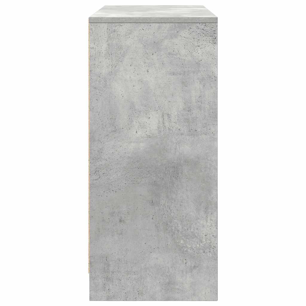 Sānu skapītis, betona pelēks, 85x34x76 cm, apstrādāta koksne