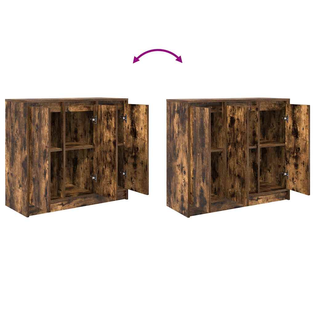 Sideboard, smoked oak, 85x34x76 cm, engineered wood