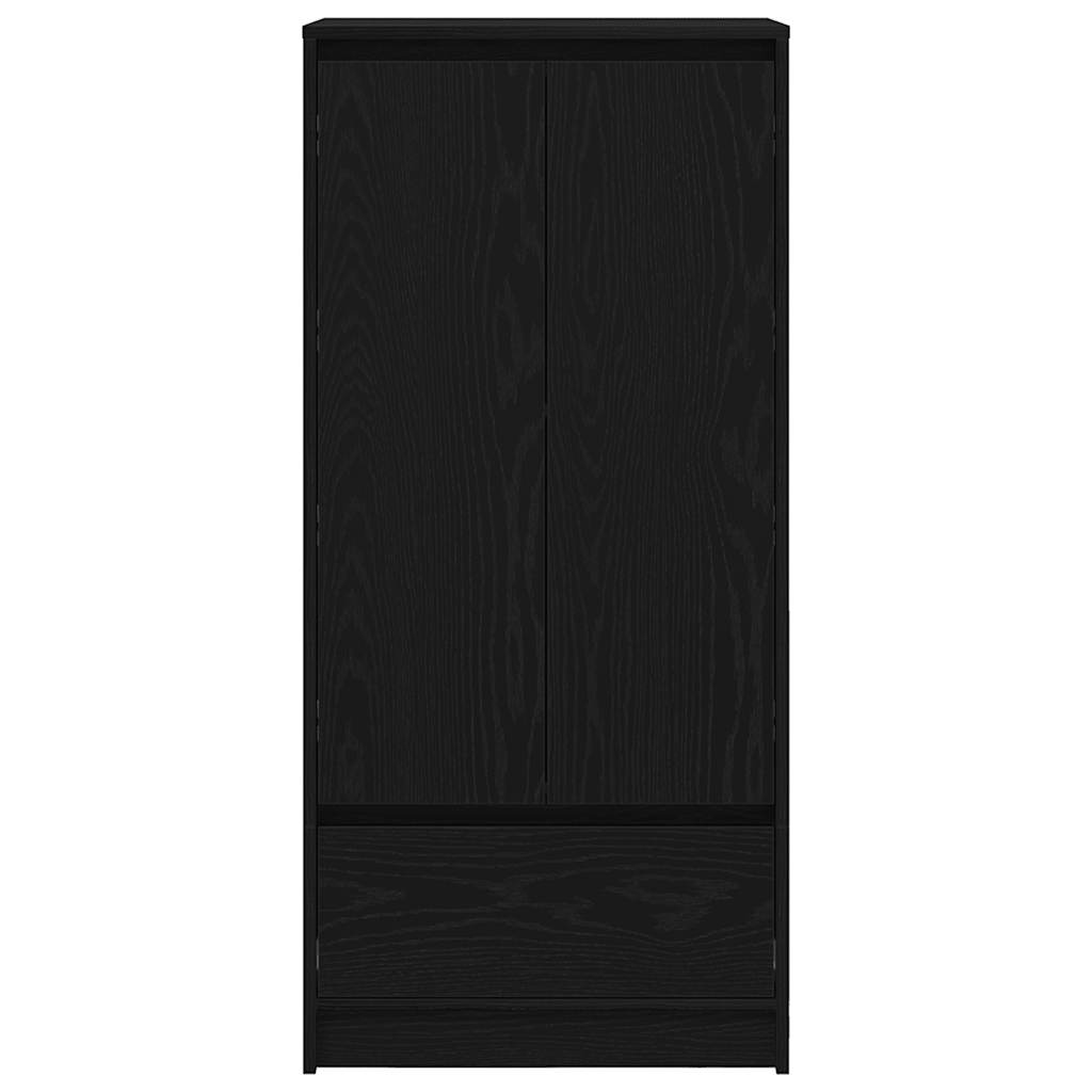 Cabinet with drawer, black oak 55.5x34x119.5 cm, wood