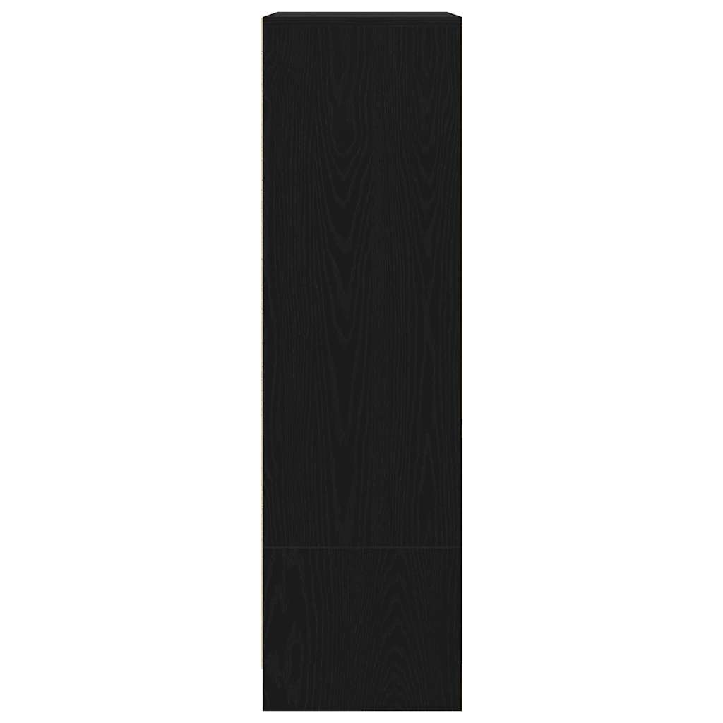 Cabinet with drawer, black oak 55.5x34x119.5 cm, wood