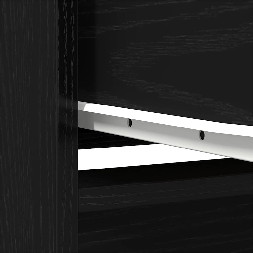 Cabinet with drawer, black oak 55.5x34x119.5 cm, wood