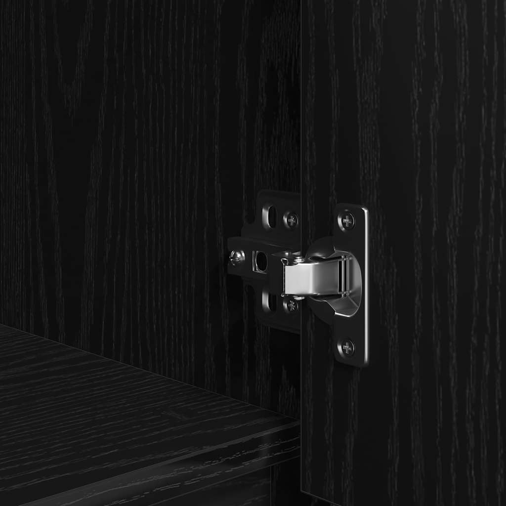 Cabinet with drawer, black oak 55.5x34x119.5 cm, wood