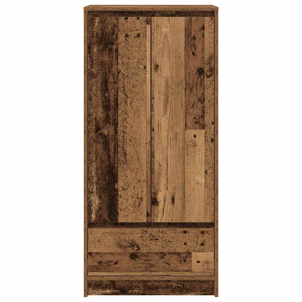 Spintelė su 2 stalčiais, sena mediena 55,5x34x119,5 cm, mediena