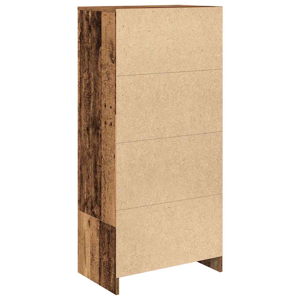 Spintelė su 2 stalčiais, sena mediena 55,5x34x119,5 cm, mediena