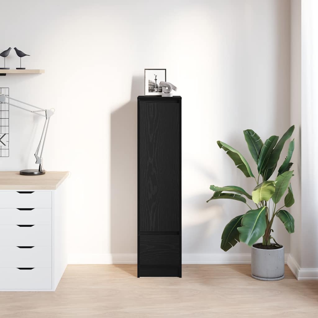 Chest of drawers, black oak, 29.5x34x119.5 cm engineered wood