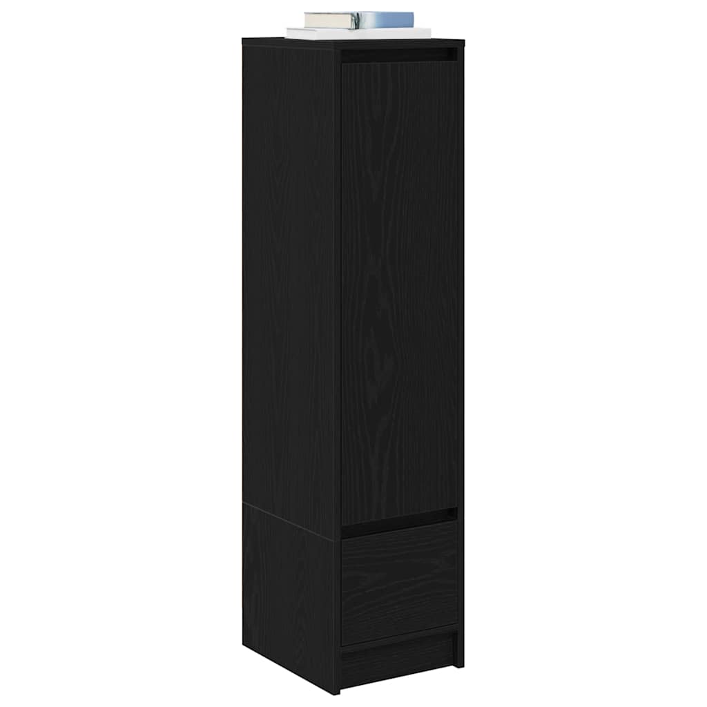 Chest of drawers, black oak, 29.5x34x119.5 cm engineered wood