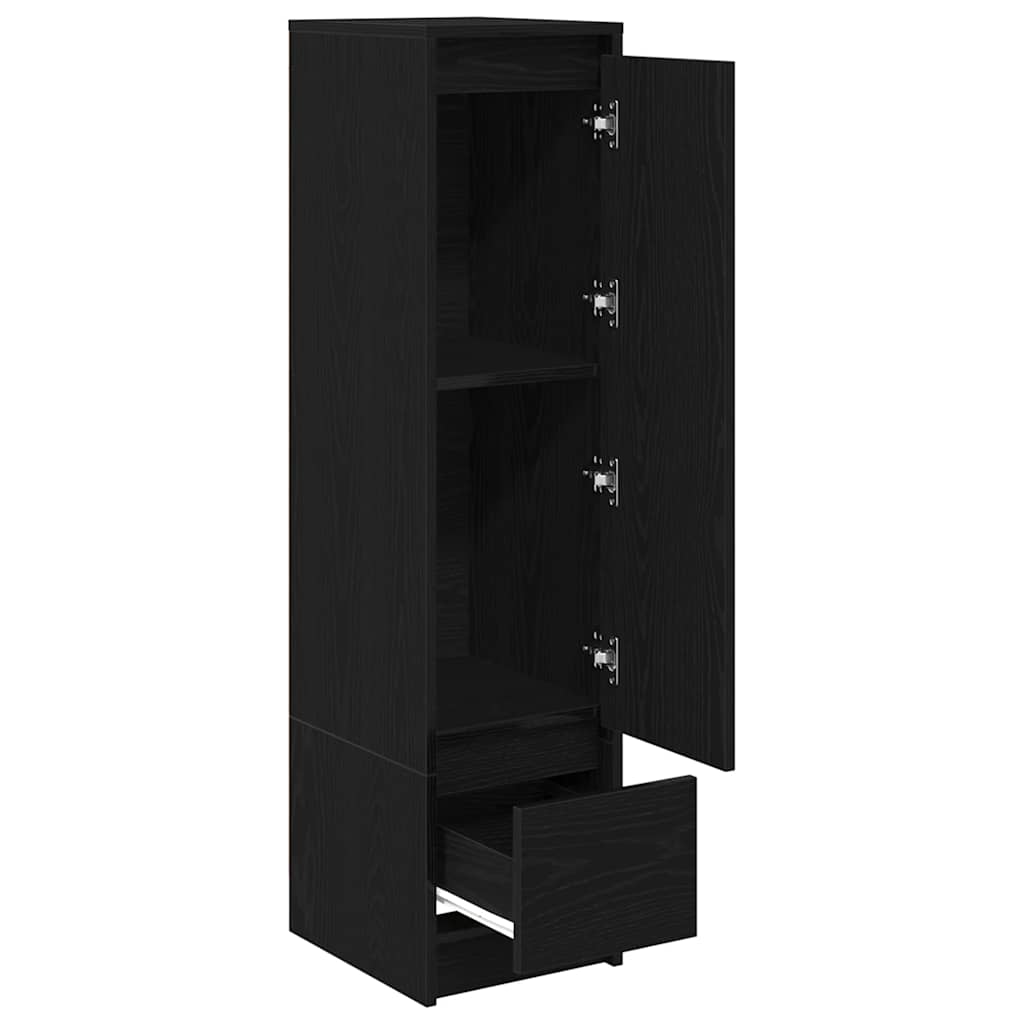 Chest of drawers, black oak, 29.5x34x119.5 cm engineered wood