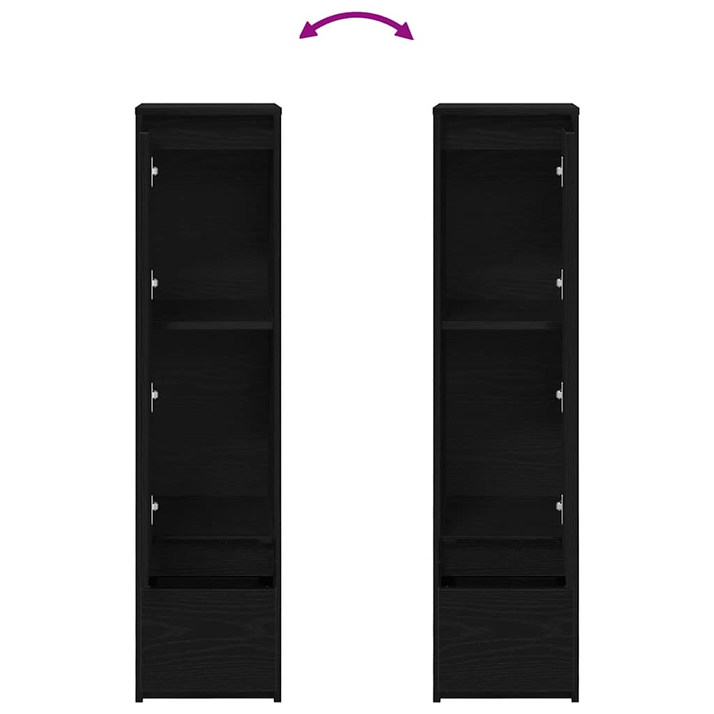 Chest of drawers, black oak, 29.5x34x119.5 cm engineered wood
