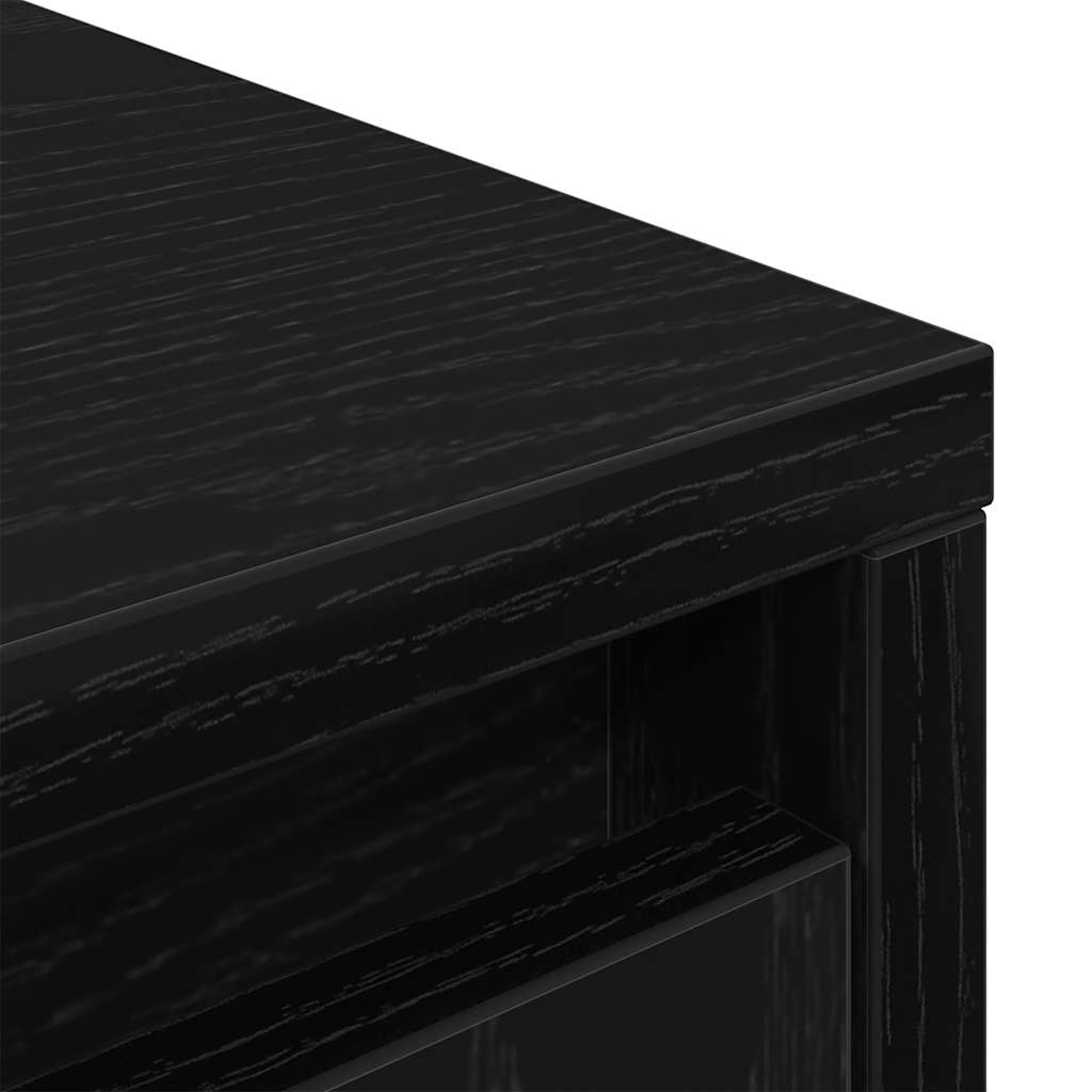 Chest of drawers, black oak, 29.5x34x119.5 cm engineered wood
