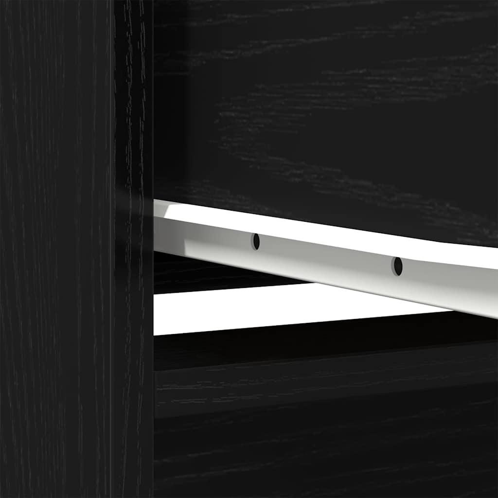 Chest of drawers, black oak, 29.5x34x119.5 cm engineered wood