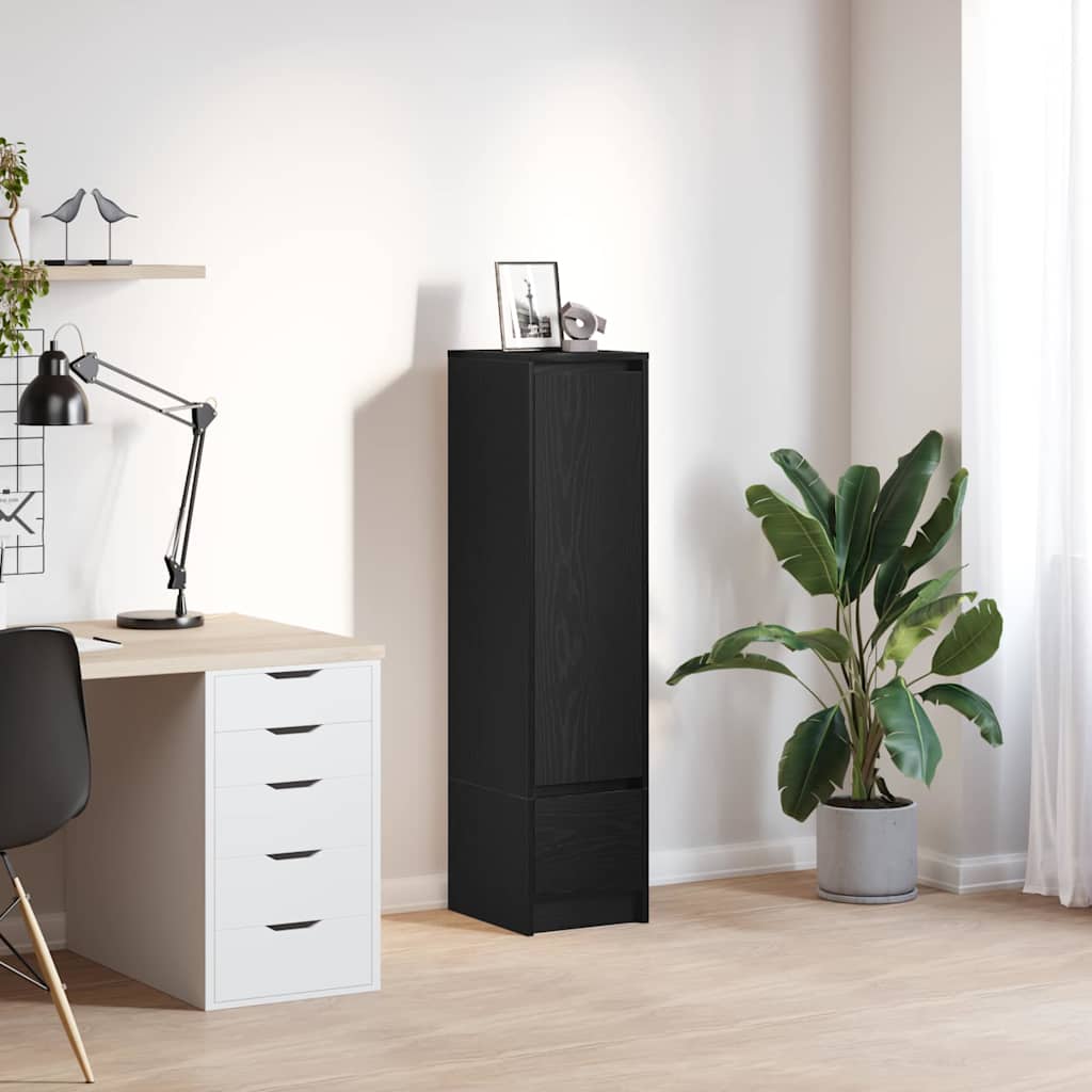 Chest of drawers, black oak, 29.5x34x119.5 cm engineered wood