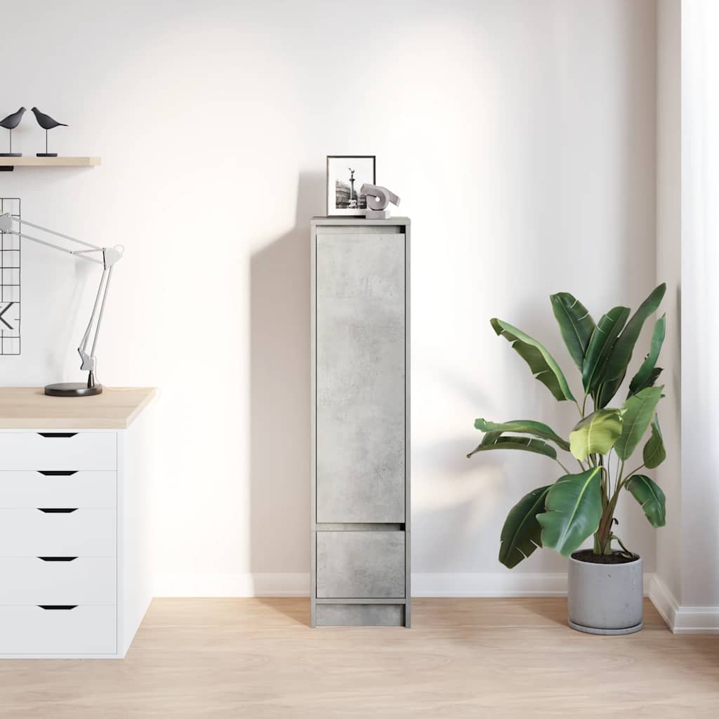 Chest of Drawers, concrete grey 29.5x34x119.5 cm engineered wood