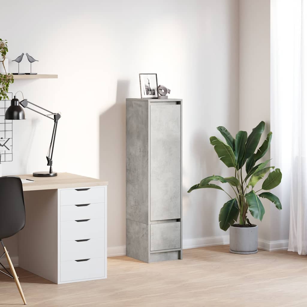 Chest of Drawers, concrete grey 29.5x34x119.5 cm engineered wood