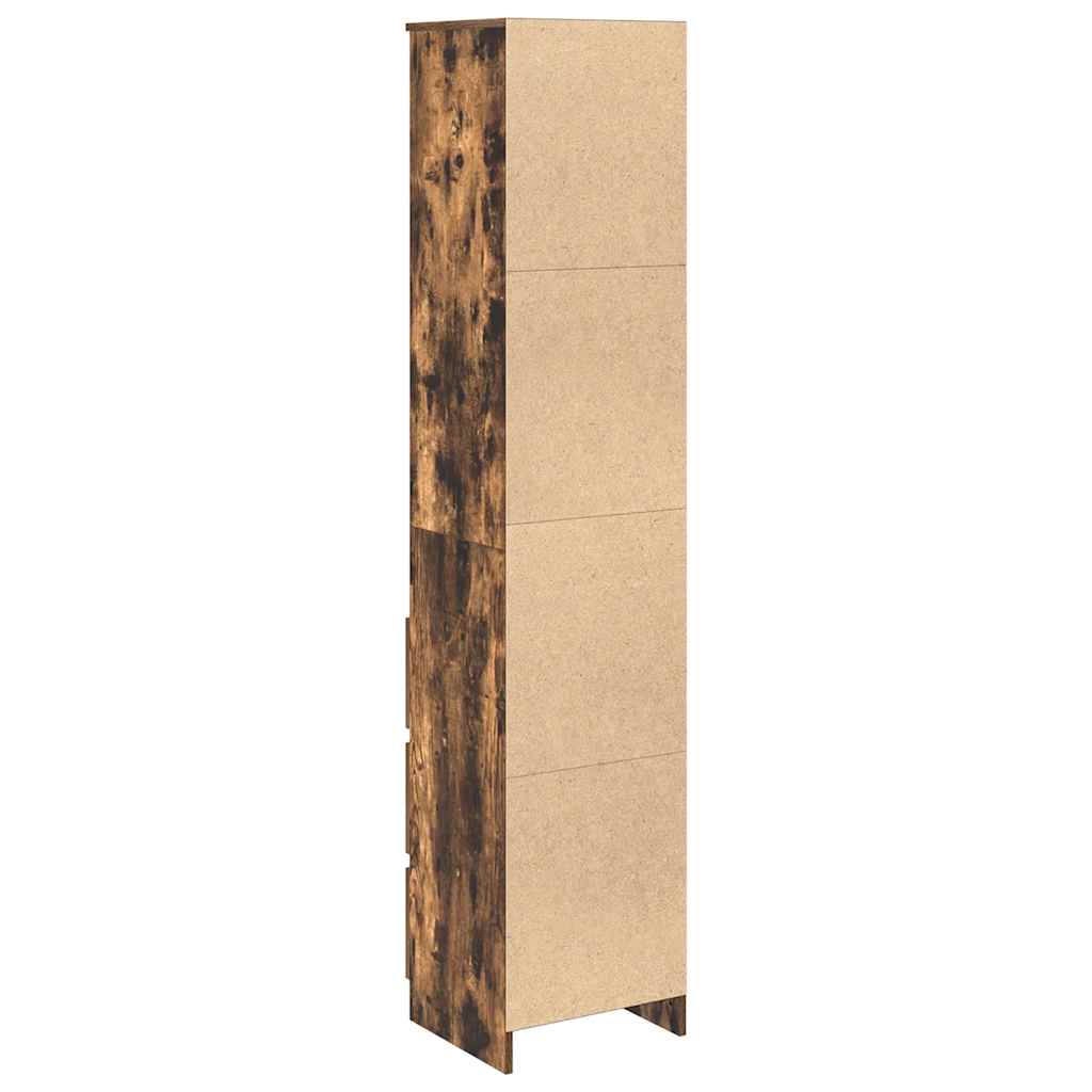 Komoda, dūminio ąžuolo spalvos, 37,5x35x180 cm apdirbta mediena