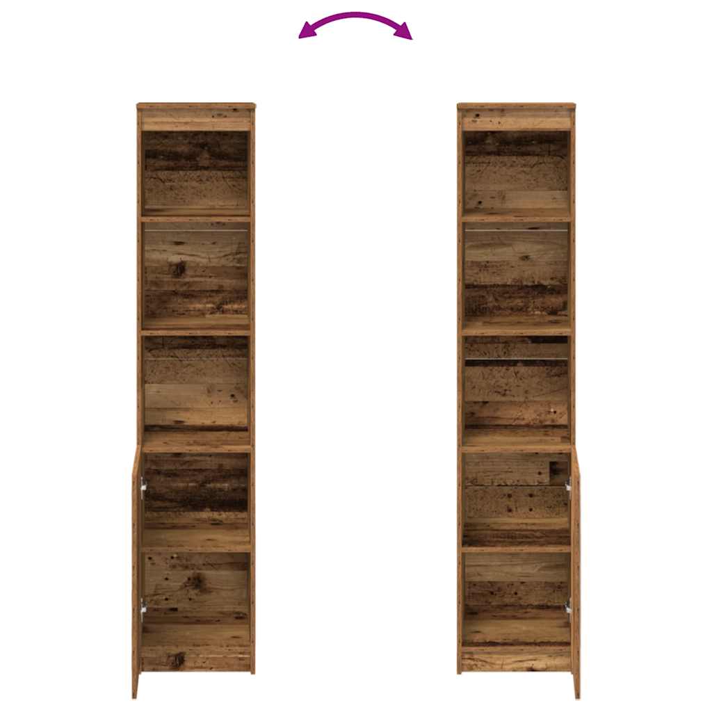 Kumode, vecināta koksne, 37,5x35x180 cm, apstrādāta koksne
