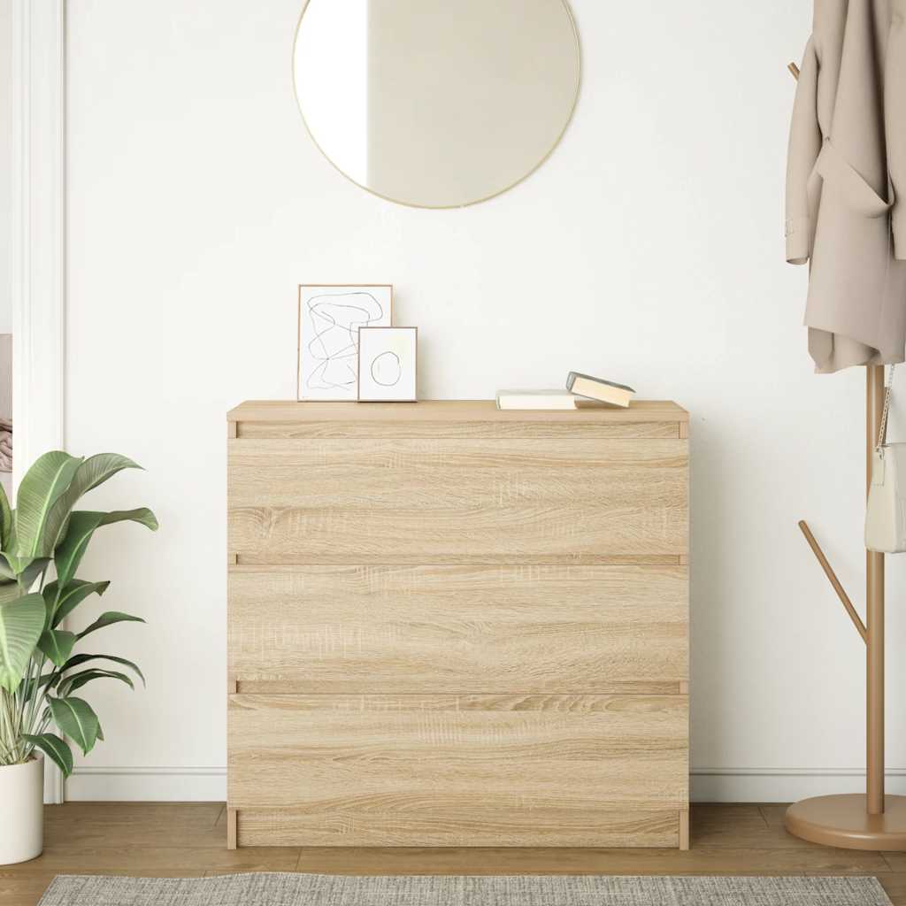 Sideboard, Sonoma oak, 80x35x76 cm, engineered wood