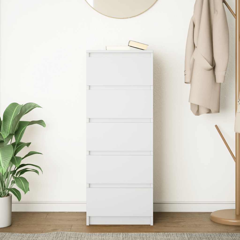 Drawer cabinet, white, 37.5x35x99 cm, wood