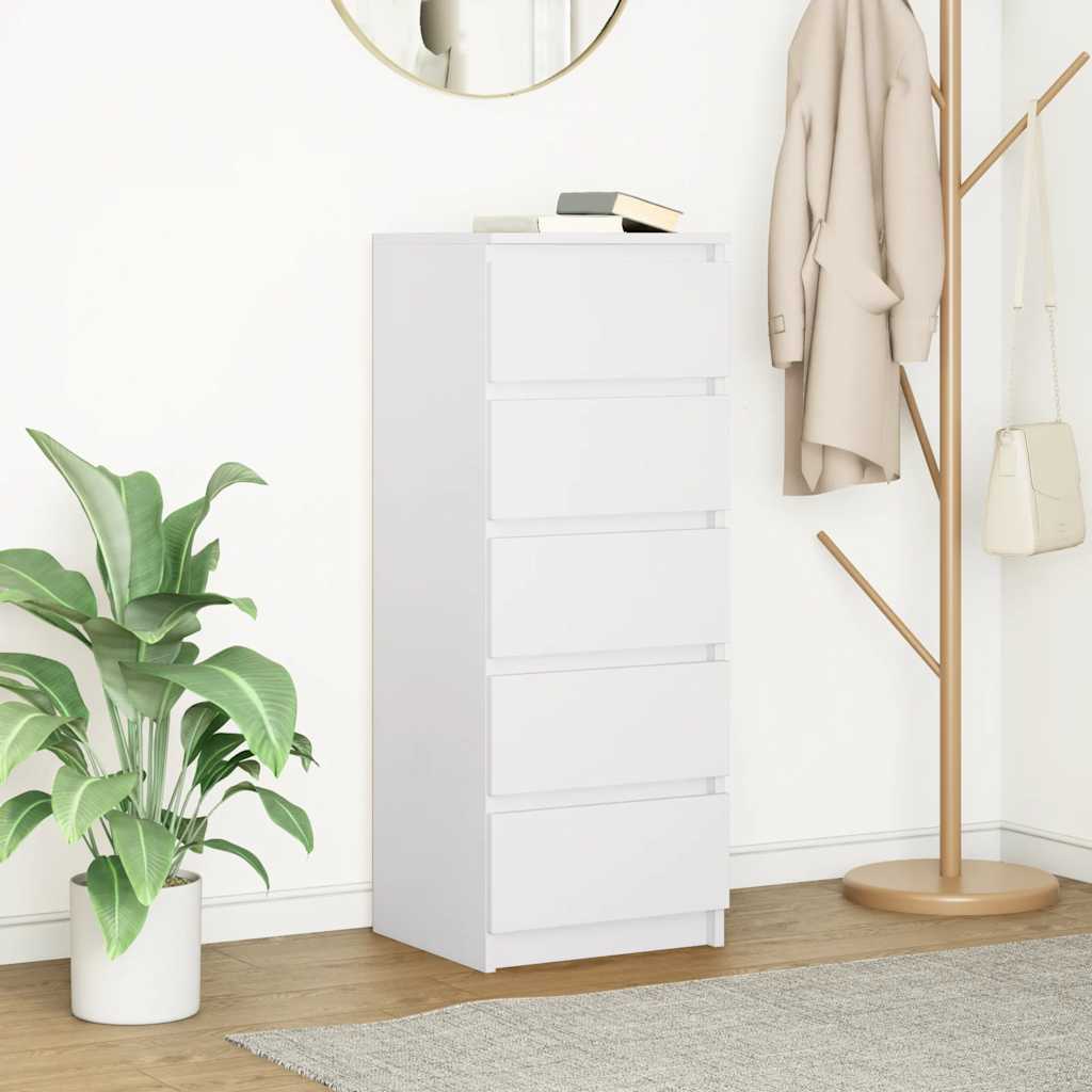 Drawer cabinet, white, 37.5x35x99 cm, wood