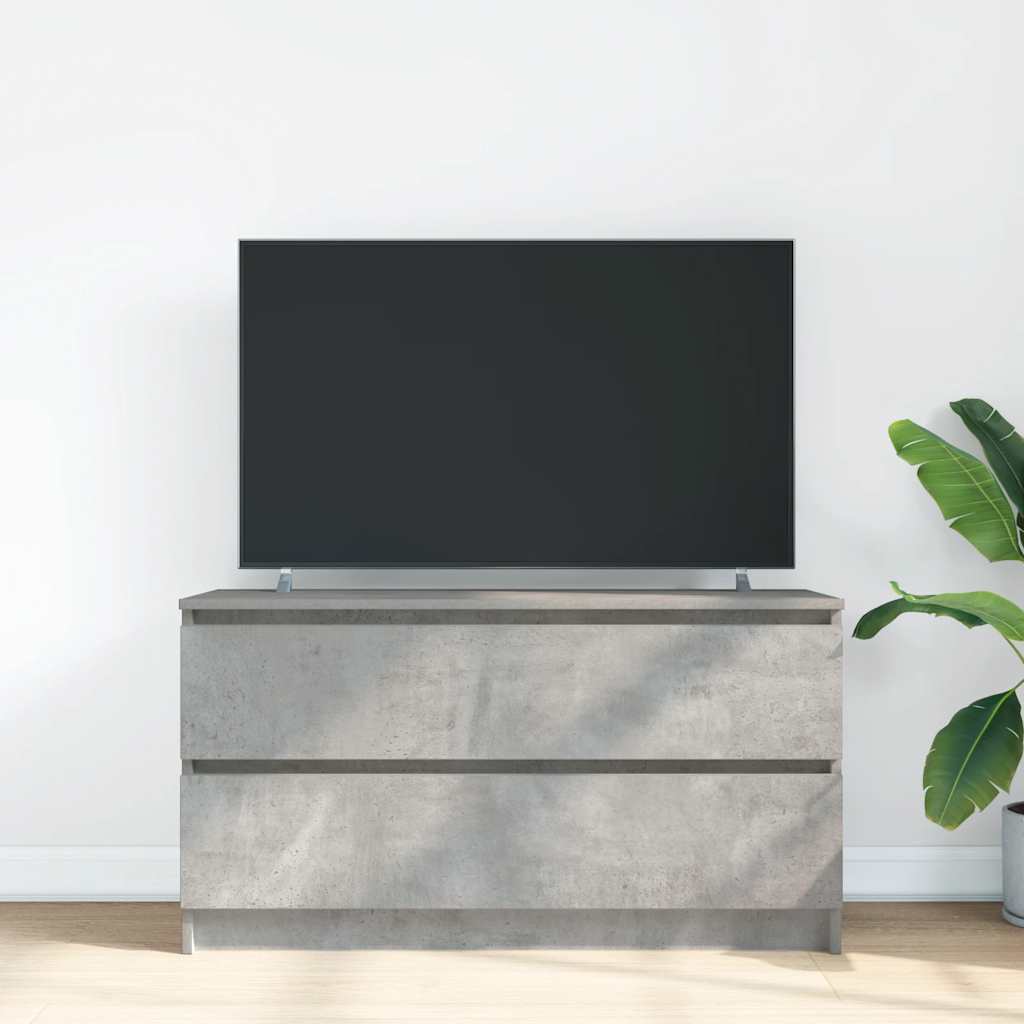 Televizora skapis, betona pelēks, 100x35x54 cm, koks