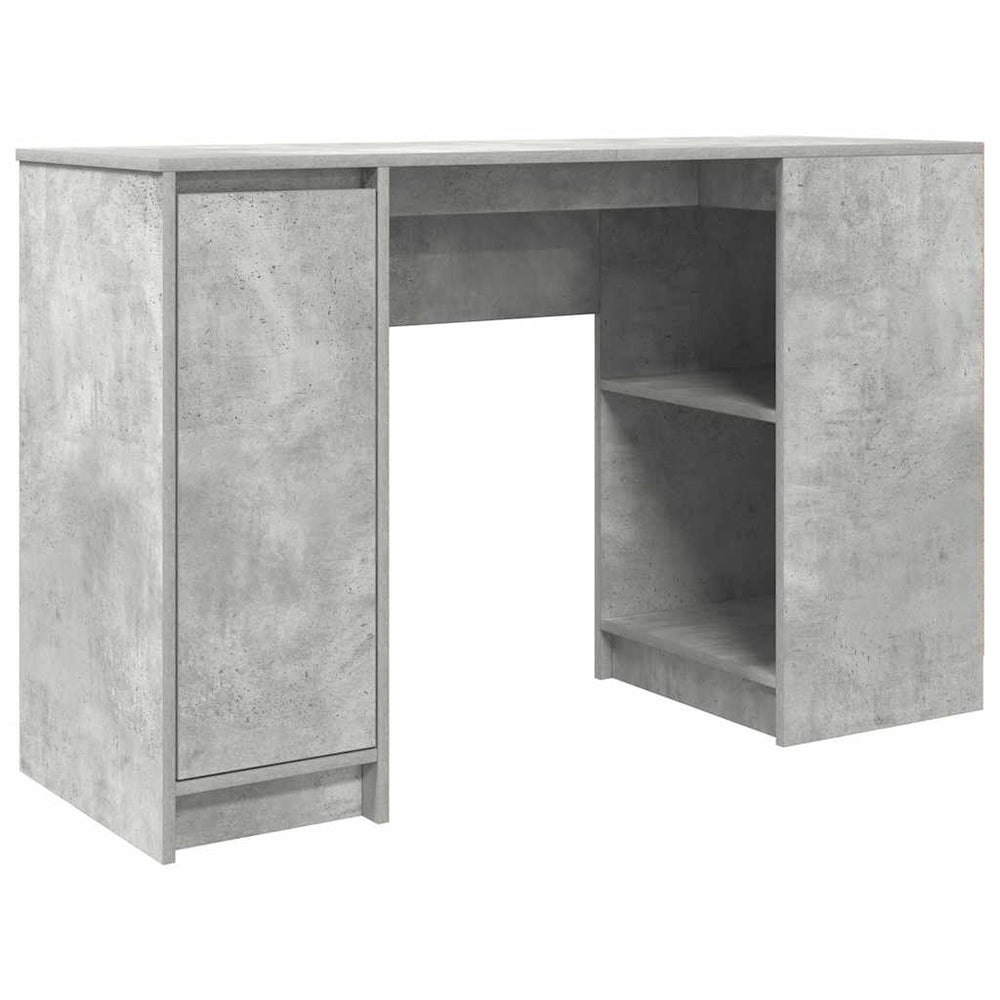 Rašomasis stalas, betono pilkas, 120x42x76 cm, apdirbta mediena