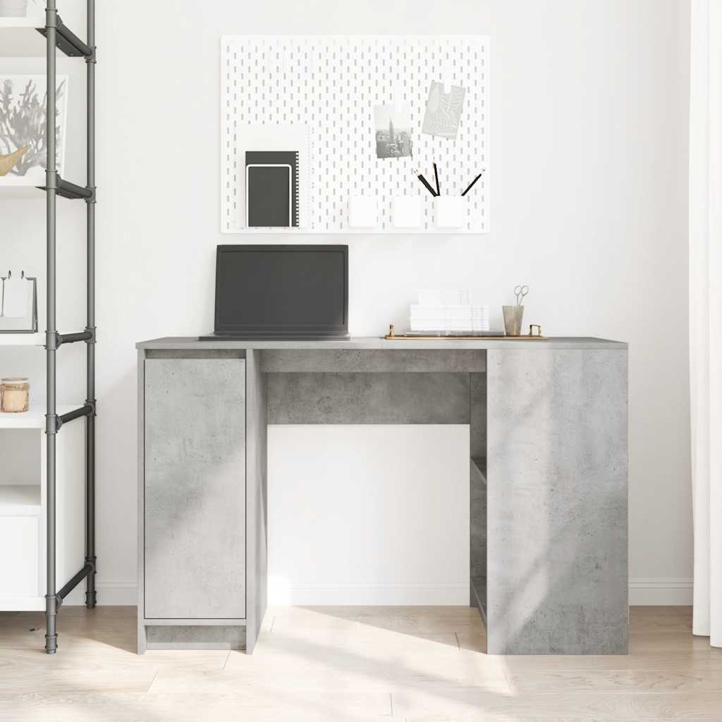 Rašomasis stalas, betono pilkas, 120x42x76 cm, apdirbta mediena